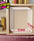 Cabinet space dimensions for Two Tier Lazy Susan Organizer Turntable Clear With 11 Inch Tray And Three Divided Bins; 12x12 inch display.