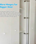 Open cabinet showing 2 Sets Opening Door Hinge Set 180° Parallel Opening Cabinet Wardrobe Door Sliding Load-Bearing 17.6lbs Heavy Duty Hinge