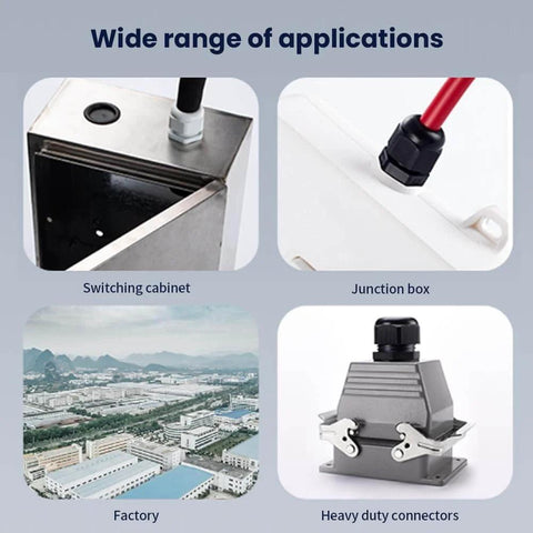 32-38mm Threaded Cable Gland With Gasket And Washer, Nylon PA Plastic Cord Grip for Electrical Boxes, in Switching Cabinet and Junction Box