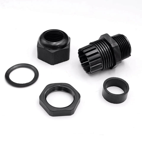 20 Pack Nylon Cable Glands 1/2 Inch NPT Waterproof Adjustable 6-12mm Diameter Heavy Duty Plastic Cable Gland Joints with gaskets
