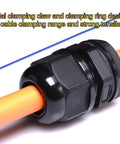 M25x1.5 Cable Gland 2 Hole Waterproof IP68 Nylon Joint With Adjustable Locknut For 4 To 8 Mm Wires Bayonet Style Connector