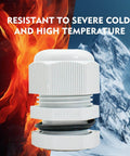 Cable Strain Relief Grommet Kit For Outdoor Electrical Installations with fire and ice background, showing weather resistance.