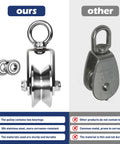 Comparison of Cable Pulley Wheel 304 Stainless Steel Swivel Pulley with ball bearings versus a less durable option.