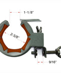 Lightweight Cable Pulling Pulley for Easy Installation of Ethernet, Coaxial, Fiber Optic, and Low-Voltage Signal Cables in Cable Trays (2-Pack). Nylon composite pulley with dimensions marked, shown from the side.