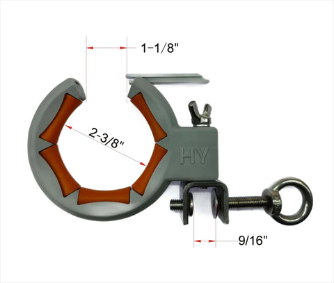 Lightweight Cable Pulling Pulley for Easy Installation of Ethernet, Coaxial, Fiber Optic, and Low-Voltage Signal Cables in Cable Trays (2-Pack). Nylon composite pulley with dimensions marked, shown from the side.
