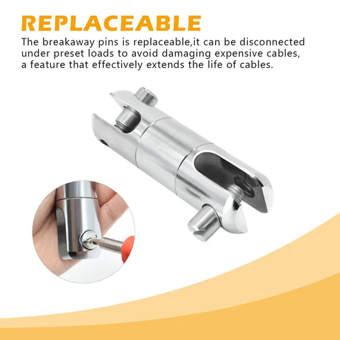 Heavy Duty 1 Ton Cable Pulling Swivel For Electrical Construction And Wire Rope, Breakaway Design With Smooth Rotation