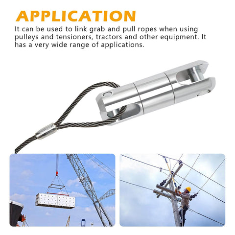 Heavy Duty 1 Ton Cable Pulling Swivel For Electrical Construction And Wire Rope, Breakaway Design With Smooth Rotation