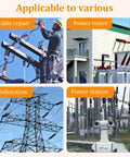 Collage of applications for Insulated High Voltage Rescue Hook With Non Conductive Handle 2m Hot Stick Rescue Tool