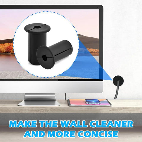 Efficient cable routing kit with four grommets, 30 clips, a one inch spade drill bit, and five sixteenth inch bits allows neat Starlink and Ethernet cable routing through three quarter inch openings, ideal for a tidy home or small office.