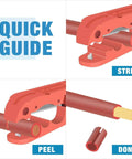 Quick guide for using Cable Stripper for AWG 12 to 4/0 Round Cables With Radial Cutting Design for precise insulation removal.