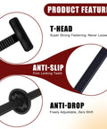 Close-up of T-head, anti-slip, and anti-drop features of 200 Pack Nylon Universal Cable Ties and Push Pin Rivet Fasteners for Car Repair.