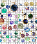 Various cabochon jewelry pieces made with cabochon gem resin silicone molds for jewelry making and cake decorating set of 2 trays.
