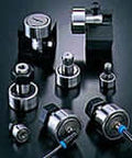 CFFU1-12-1 Caged Needle-Roller Bearings M12x1.25 Shielded CF-FU1 Series, various sizes and views on black background.