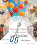 All In One Cake Pop Making Kit With 100 Sticks 100 Clear Treat Bags 100 Colorful Twist Ties Stainless Steel Cake Pop Scoop And Mold