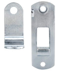 Cam Action Hasp Lock Mechanism For Enclosed Trailer Doors Latch Replacement Secure Locking System Easy Lift To Engage Or Release Keeps Cargo Safe Made In USA - front view of two-piece latch