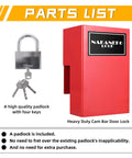 Protect valuables with a heavy duty door lock kit built for cam bar style latches on shipping containers, semi trailers, and conex lids, including a padlock and rugged housing for anti theft security and durable weatherproof protection.