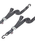 Cam Buckle Tie Down Straps 2 Inch By 12 Foot With Latch Hooks For Motorcycle ATV Trailers And Truck Beds 600 Lb Working Load Limit And 1800 Lb Break Strength USA Made Black Pair