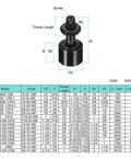 Cam Follower Track Runner Bearing Set 2 Pack Uxcell Chrome Steel Half Inch Roller Dia 10 32 UNF Stud Type diagram and size chart
