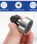 Hand holding Cam Follower Track Runner Bearings 3 Pack Built Tough CF12 1 KR32 PPX Chrome Steel Needle Roller Stud Track Bearing