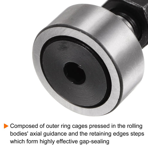 Close-up of Four Pack Cam Follower KR32 CF12-1 Needle Roller Bearing With M12x1.5 Thread, showing 32mm roller diameter.