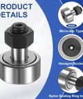 Cam Follower Track Runner Bearing CF12 KRV30 PPA Needle Roller Stud Type with 30mm roller diameter and M12 stud size
