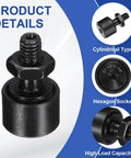 Detailed view of uxcell 2Pcs CF-1/2-NSB CR8 Cam Follower Track Runner Bearings, showing cylindrical type, hexagon socket, and high load capacity.