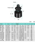 Diagram and size chart for ✝️ uxcell 2Pcs CF-1/2-NSB CR8 Cam Follower Track Runner Bearings, Chrome Steel Roller Stud Track Bearing.