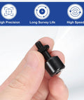 Hand holding cam follower track runner bearing set 2 pack Uxcell chrome steel half inch roller dia 10 32 UNF stud type.