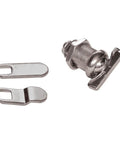 Economical 1-1/8 inch cam lock with a non locking thumb turn for RV compartment doors, includes straight and offset cam