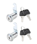 Cam Lock 1 Inch Cylinder Length for Cabinets No 1 Cam Fits Panels Up To Five Eighths Inch Thick Keyed Differently Zinc Alloy Chromium Plated Durable 2 Pieces Locking Hardware with keys