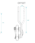 Thumb Operated Offset Cam Lock In Multicolor Finish For Cabinet Or Storage Compartments Seven Eighths Inch Backset With Face Plate Mount Includes Straight And Offset CAM For Easy Turn Security And Flexible Replacement Installations diagram showing straight and offset configurations