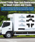 Cam Lock Door Assembly Kit For Dump Trailers And Trucks, Black Coated Rust-Resistant Finish, Heavy Duty Steel Construction