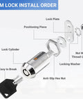 Keyed Alike RV Storage Locks 1-1/8 Inch Fits Up To 7/8 Inch Door Thickness components illustration