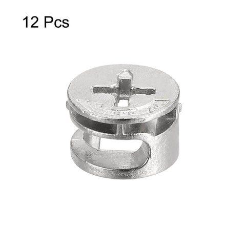 Cam Lock Nut for Furniture, 12pcs 14.6x9.5mm Joint Connector Locking Nuts Furniture Connecting Cam Fittings, zinc alloy