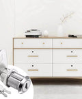 Keyed Alike Cam Lock Set One And One Eighth Inch Fits Cabinets File Drawers Mailboxes RV Storage Zinc Alloy Ten Piece For Doors Up To Seven Eighths Inch Thick Replacement shown with cabinet