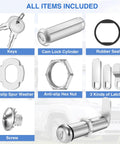 2 Pack 2-1/8 Inch Cam Lock Set For Thick Cabinets And Drawers RV Storage And Tool Boxes Keyed Alike Heavy Duty Stainless Steel