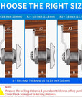 Diagram showing 5/8 inch thumb-operated offset cam locks with zinc alloy and chrome finish for RV compartments and cabinets.