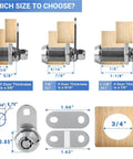 Keyed Alike RV Storage Locks 1-1/8 Inch Fits Up To 7/8 Inch Door Thickness Camper And Trailer Lock Set diagram with dimensions