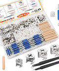 Cam Locks For Furniture Kit With 380 Pieces Including 300 Multi Size Cam Bolts And Nuts, 80 Wood Dowel Pins, 3 In 1 Eccentric Wheel Fasteners For Cabinets Wardrobes And Drawers