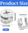 Durable 10 pack cam locks for furniture provide secure cabinet and drawer fastening with 15x12 mm eccentric locking nuts