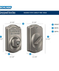 Camelot Keypad Deadbolt With Electronic Keyless Entry Lock Satin Nickel Finish For Front Door Back Door Home Office And Garage Battery Powered Grade Two Security Supports Nineteen Access Codes And Quick Secure Keyless Entry