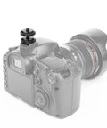 Camera with hot shoe mount from Twenty Two Piece Camera Screw Adapters Kit With Reducer Bushings And Various One Quarter Inch To Three Eighths Inch Connections.