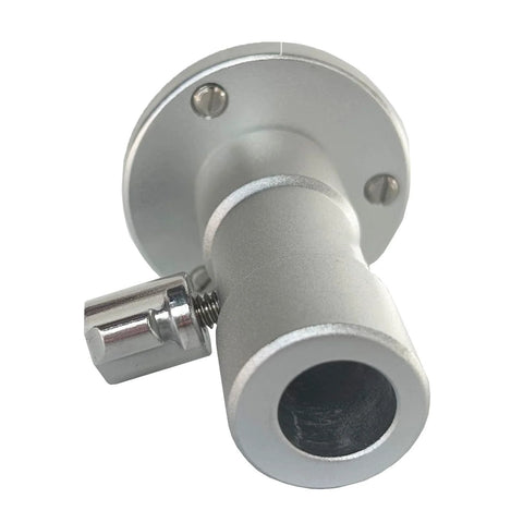 Five Eighths Inch Baby Pin To One Quarter Inch Thread Adapter for C Stands, viewed from base, showing aluminum construction.