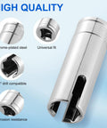Camper Crank Handle Kit With Three Eighths Socket Drill Bit for Pop Up Trailers close-up, chrome-plated steel details