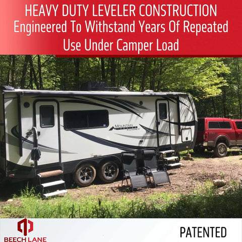Camper Leveler Set Beech Lane Two Pack With Carrying Bag Includes Two Curved Levelers Two Chocks And Two Rubber Grip Mats