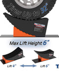 6 Inch Lift Camper Leveling Blocks 2 Pack Heavy Duty Tire Change Ramp Up To 35,000 Lbs GVWR And 32 Inch Tires