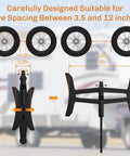 Sturdy Camper Wheel Chock Stabilizers For RV And Travel Trailer X Shaped Anti Move Chocks Heavy Duty 2 Pack Fits 3.5 To 12 Inch Wheel Gaps Safe Parking And Steady Campsites By WELLUCK showing tire gap compatibility