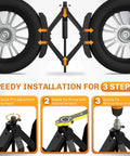 Sturdy Camper Wheel Chock Stabilizers For RV And Travel Trailer X Shaped Anti Move Chocks Heavy Duty 2 Pack installation steps
