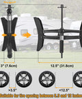 Camper Wheel Chock Stabilizers, 2 Sets For RV And Travel Trailer, Heavy Duty X Shaped Anti Move Tire Chocks, dimensions illustration