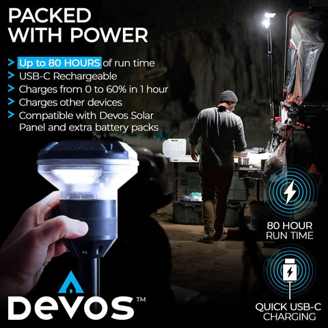 Outdoor LED Tripod Lantern With 1200 Lumens Adjustable 9 Foot Height Grab And Go Camping Light for campsite setup